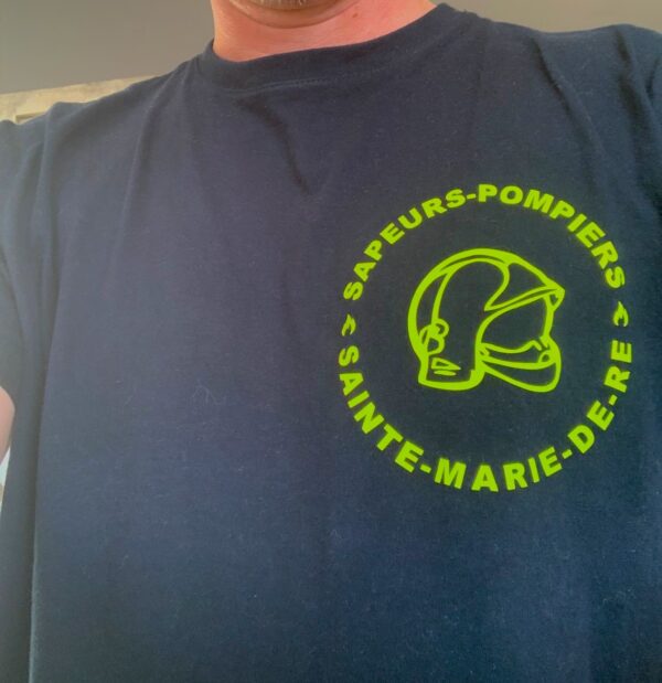 T-shirt pompier fluo personnalisé – Image 3