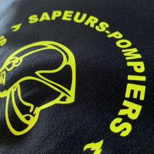 T-shirt pompier fluo personnalisé