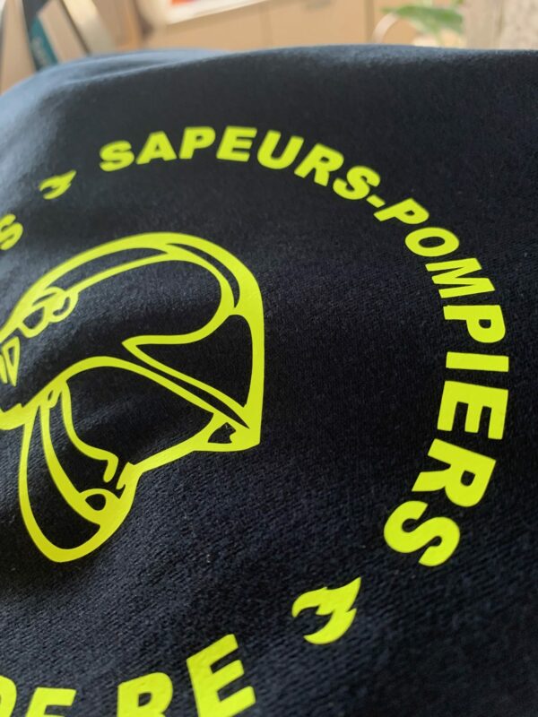 T-shirt pompier fluo personnalisé
