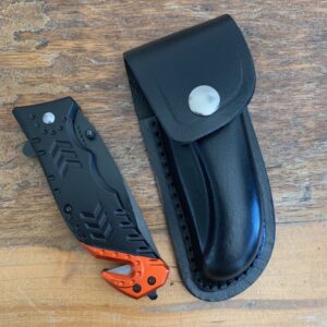 Couteau pompier noir et orange