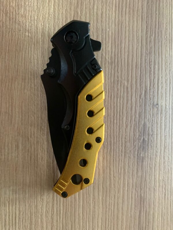 Couteau pompier Noir et doré – Image 2