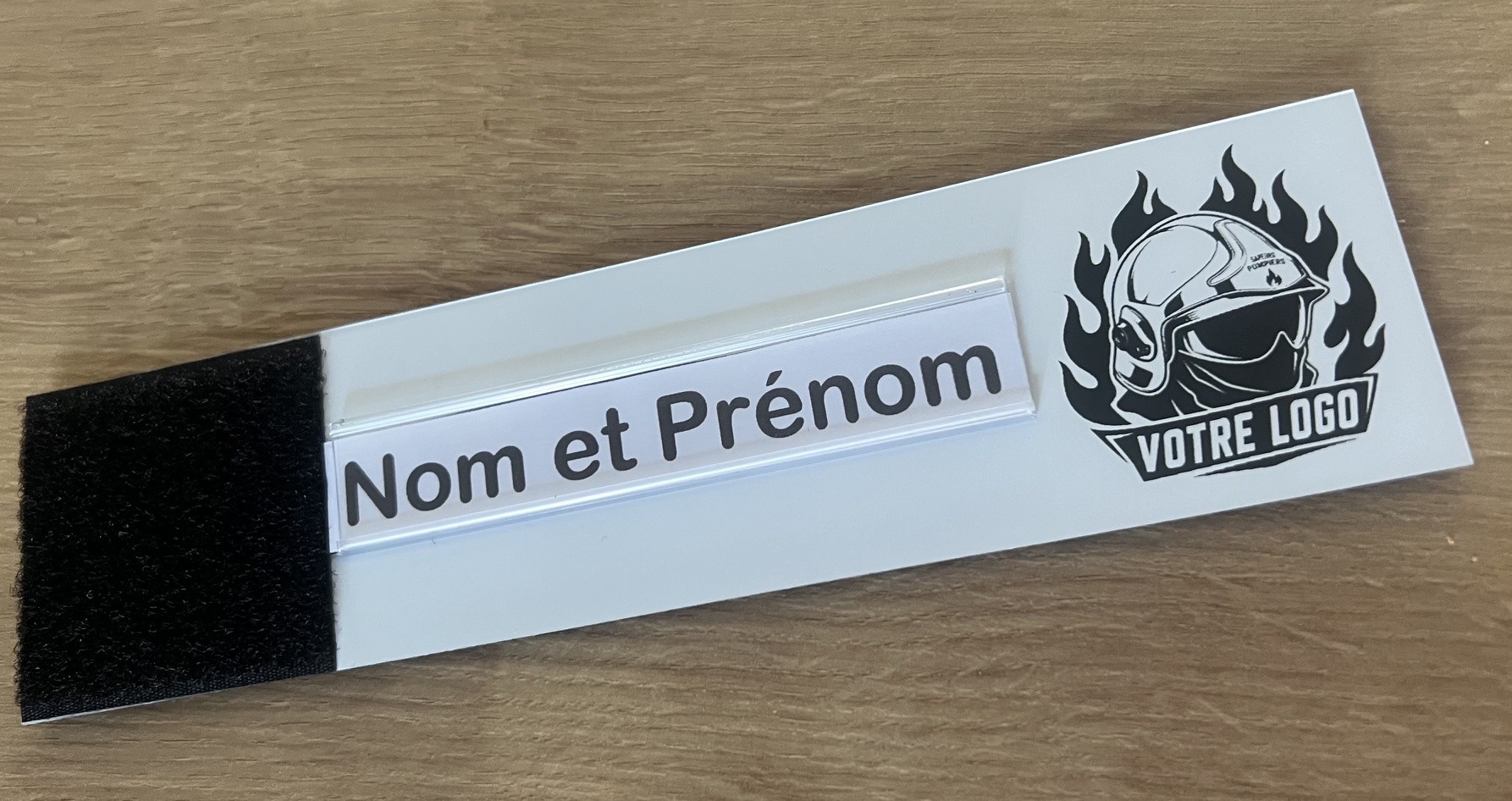 Plaque aimantée pour casier pompiers avec logo personnalisé